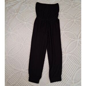 Michael Stars Womens Medium Penelope Strapless Jumpsuit Black Ankle Spandex NWT